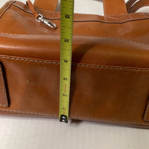 Vintage Michael Kors Brown Leather Two Handle Box Purse With Strap Y2K - Picture 13 of 15